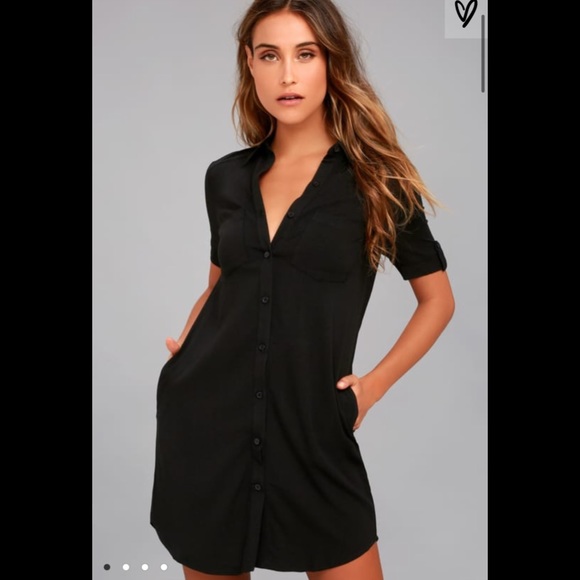 Lulus Dresses & Skirts - NWT‼️ Lulus Oxford Comma Shirt Dress Black